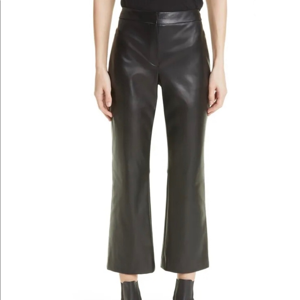 Theory Bedford Faux Leather Kick Flare Pants